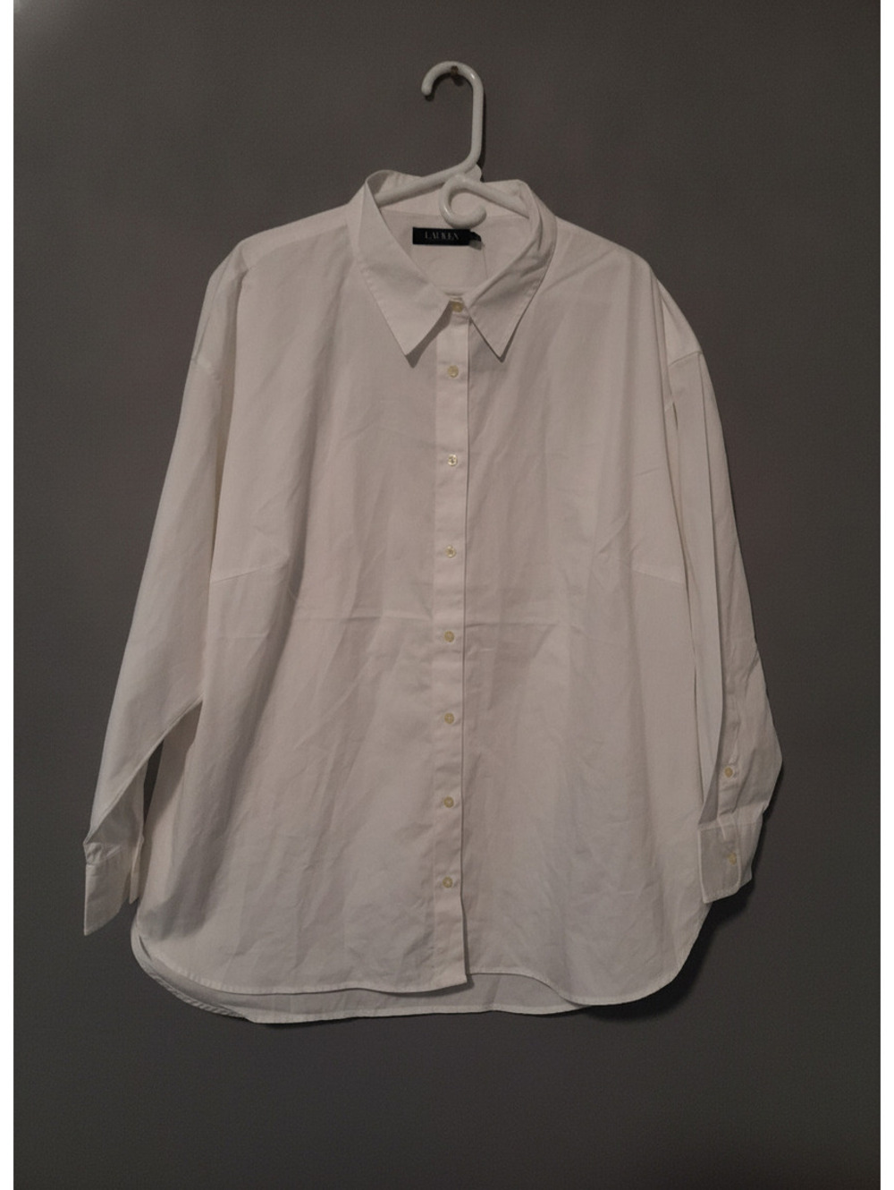 Lauren Ralph Lauren Women's White Button-Up Shirt Size 3X